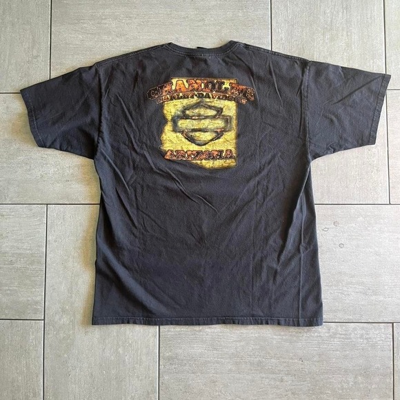 Y2K Harley Davidson black cotton t-shirt with eagle graphic  #biker #motorcycle - Picture 5 of 8